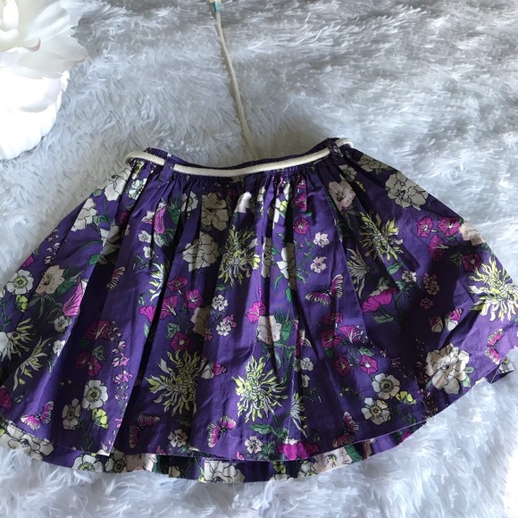 Tea | Purple Flower Print Sz 3 Kids Skirt - Picture 6 of 9